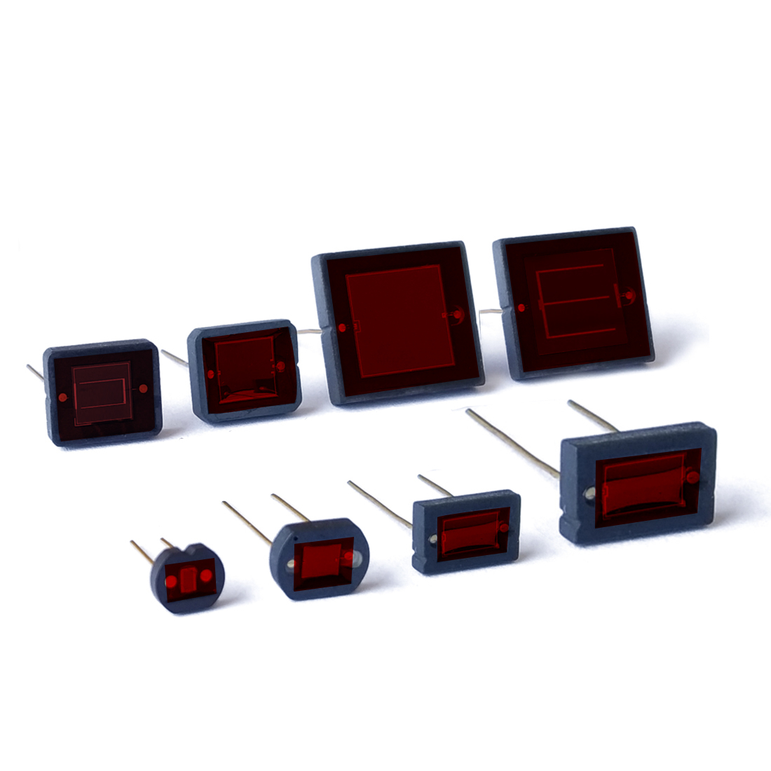 环氧树脂封装型硅光电池系列-外置红色玻璃