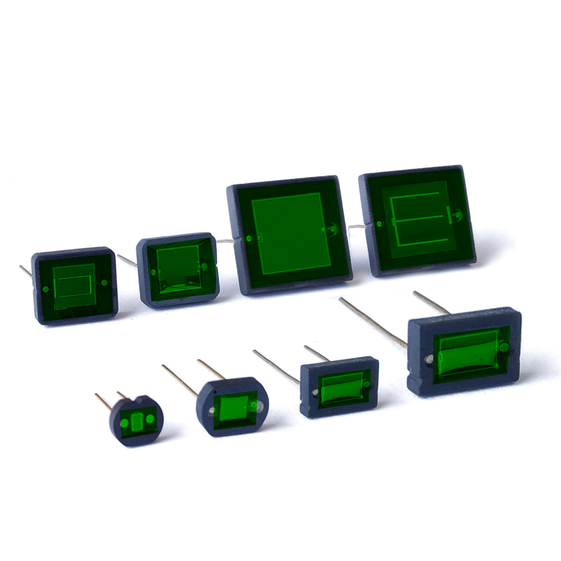 环氧树脂封装型硅光电池系列-外置绿色玻璃