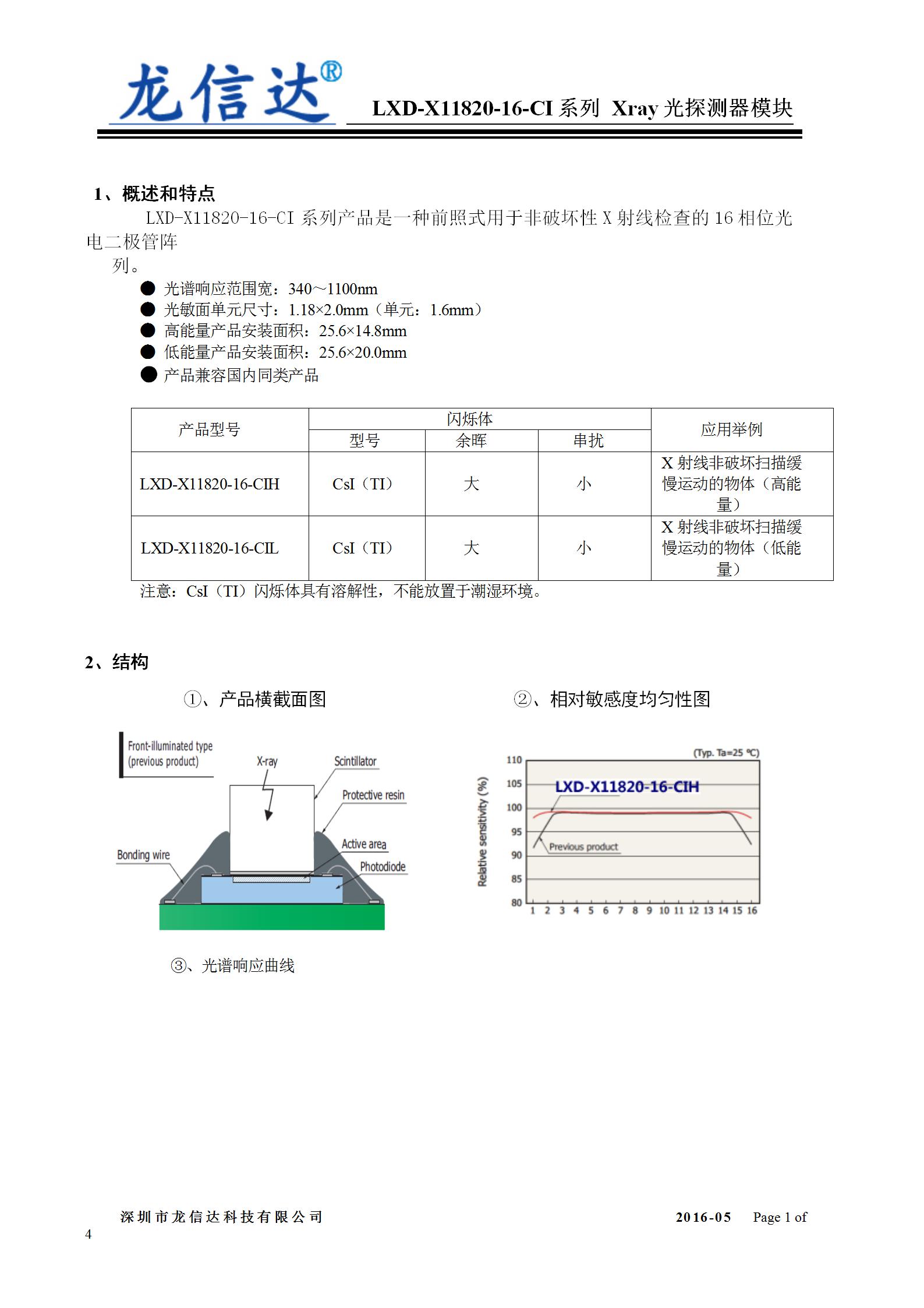 LXD-X11820-16-CI系列 硅光电二极管X光探测器阵列模块- V201607_01.jpg